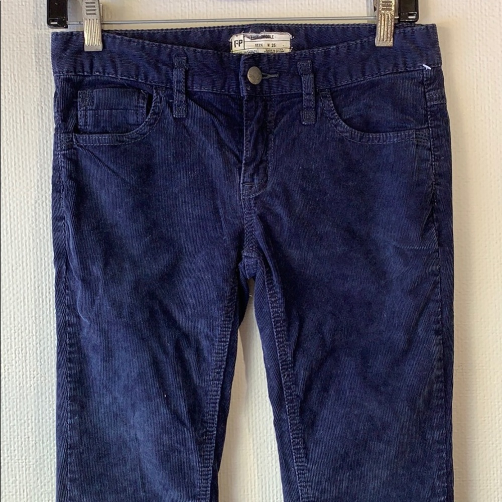 FREE PEOPLE - Blue Corduroy Skinny Pants